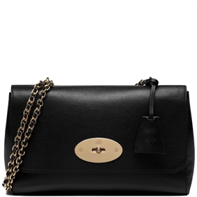 Mulberry Medium Lily Black Glossy Goat 